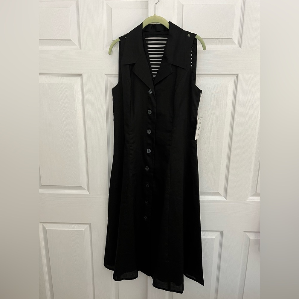 100% Linen Black JMP Guayabera Dress